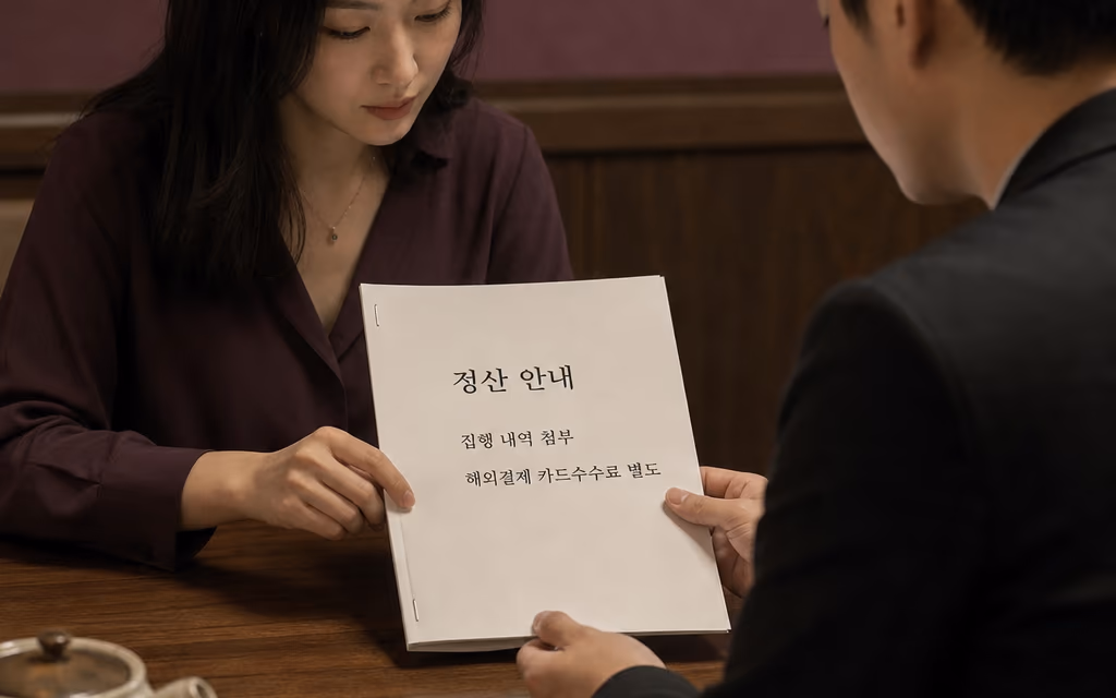 계약 조건을 문서로 확인하는 상담 테이블