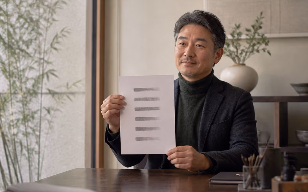 질문 목록을 들고 상담 자리에 앉은 사장님