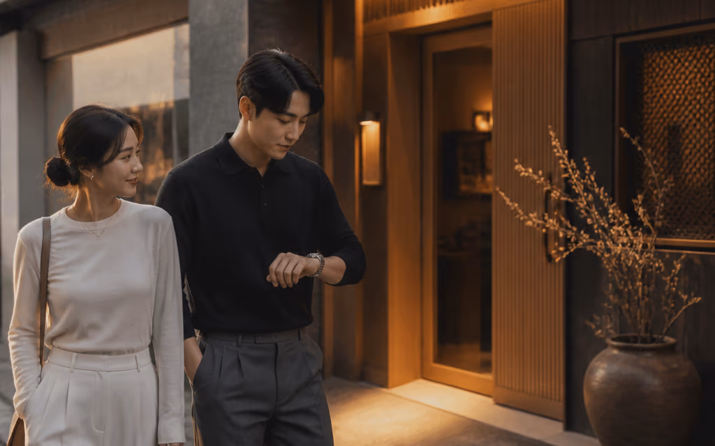 예약으로 정해진 시간에 도착한 손님 일행