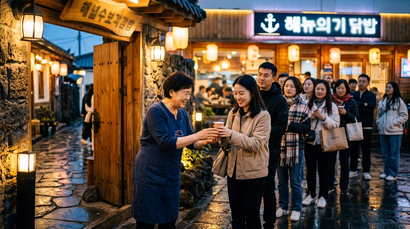 해 질 무렵 가게 앞 풍경 · 줄을 서는 모습 자체가 우리가 가진 가장 비싼 광고다.