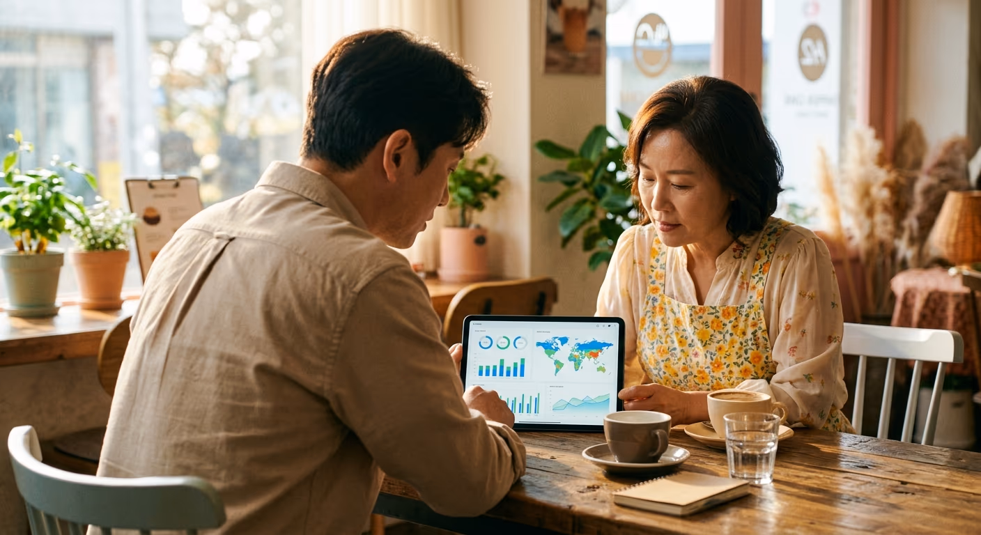 사장님과 KPI 리포트 검토