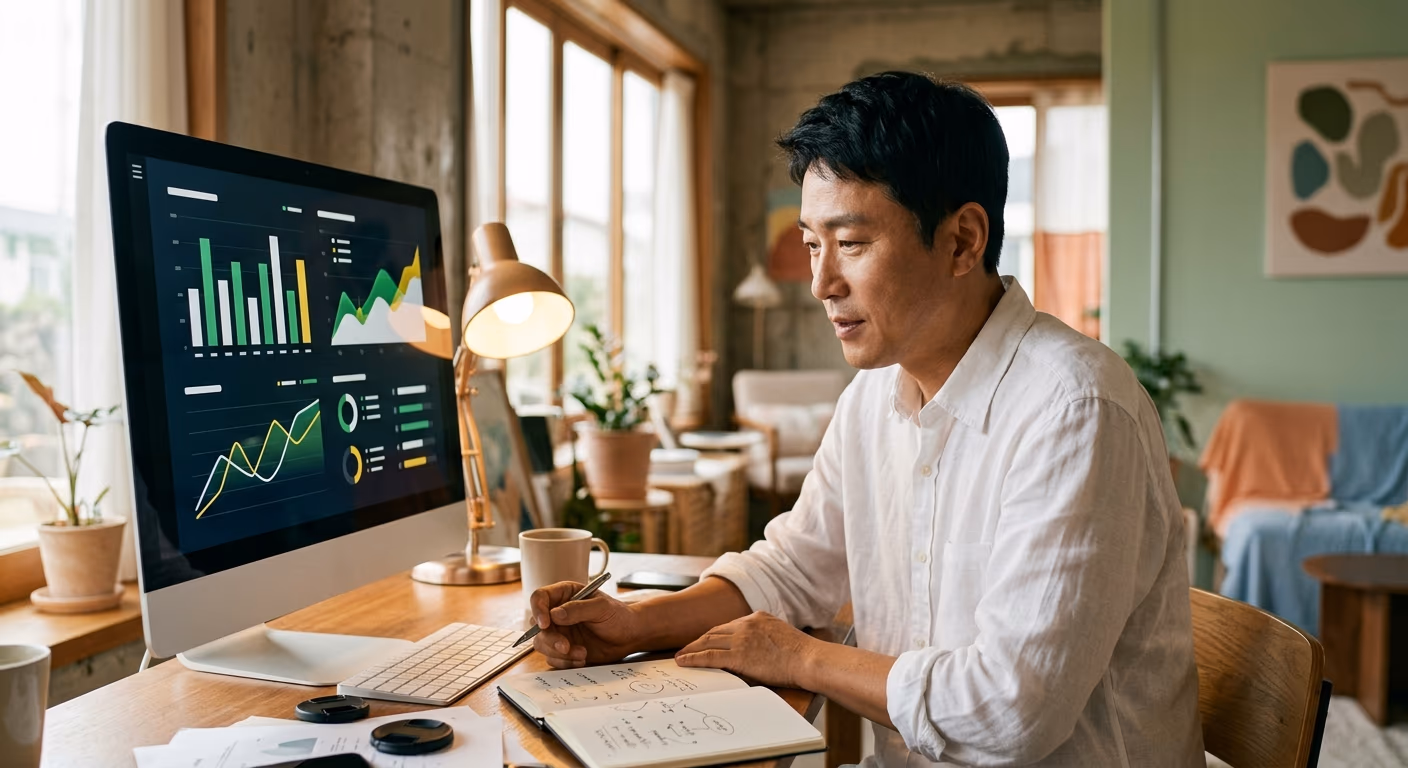 데이터 화면 앞에서 다음 주를 정하는 자리