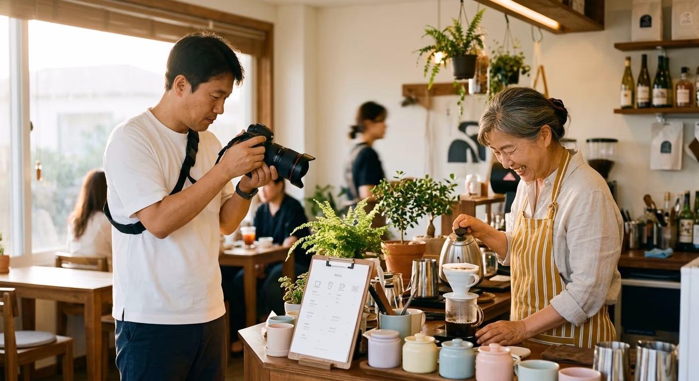 사장이 직접 자리를 안내한다