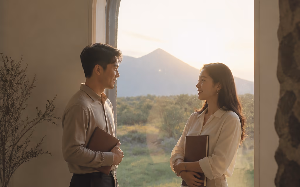 발행 후 사후 응대 매니저가 스크립트 카드를 검토하는 자리
